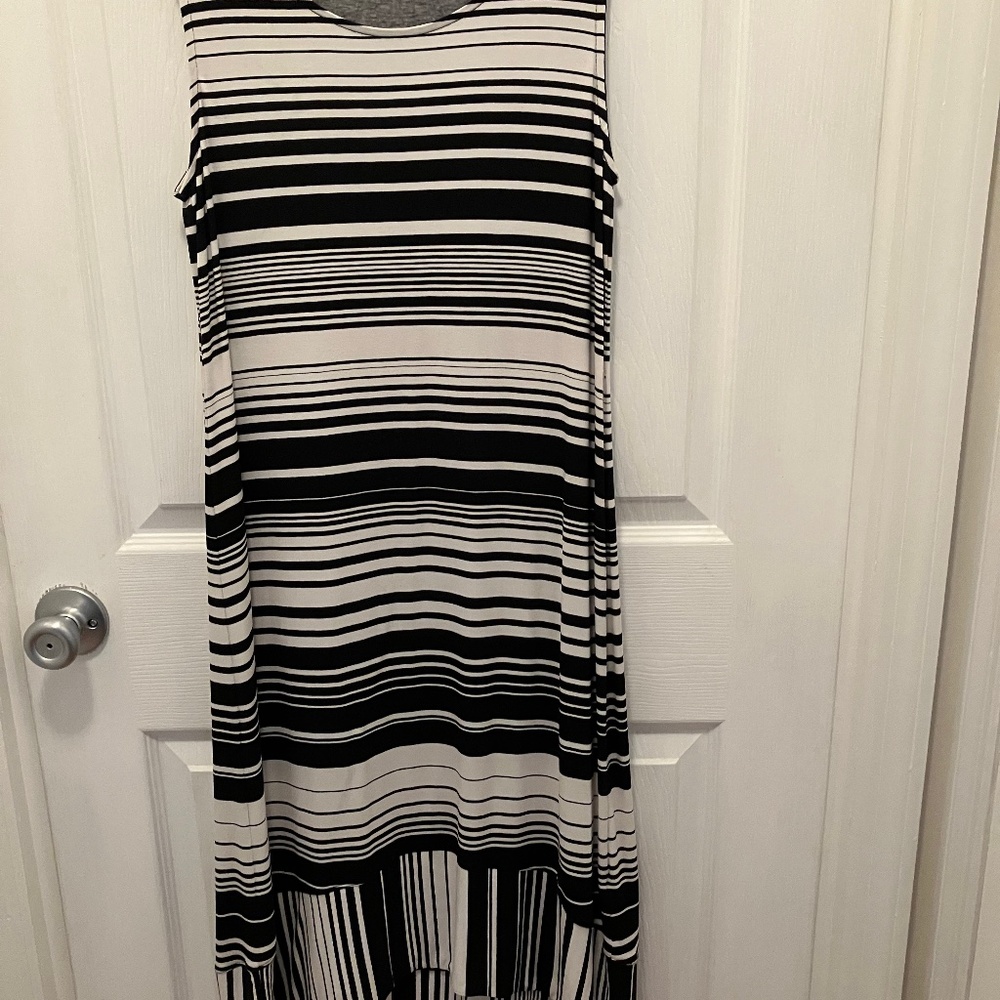 B&W Stripped Chico's Luxury Dress, Size 0